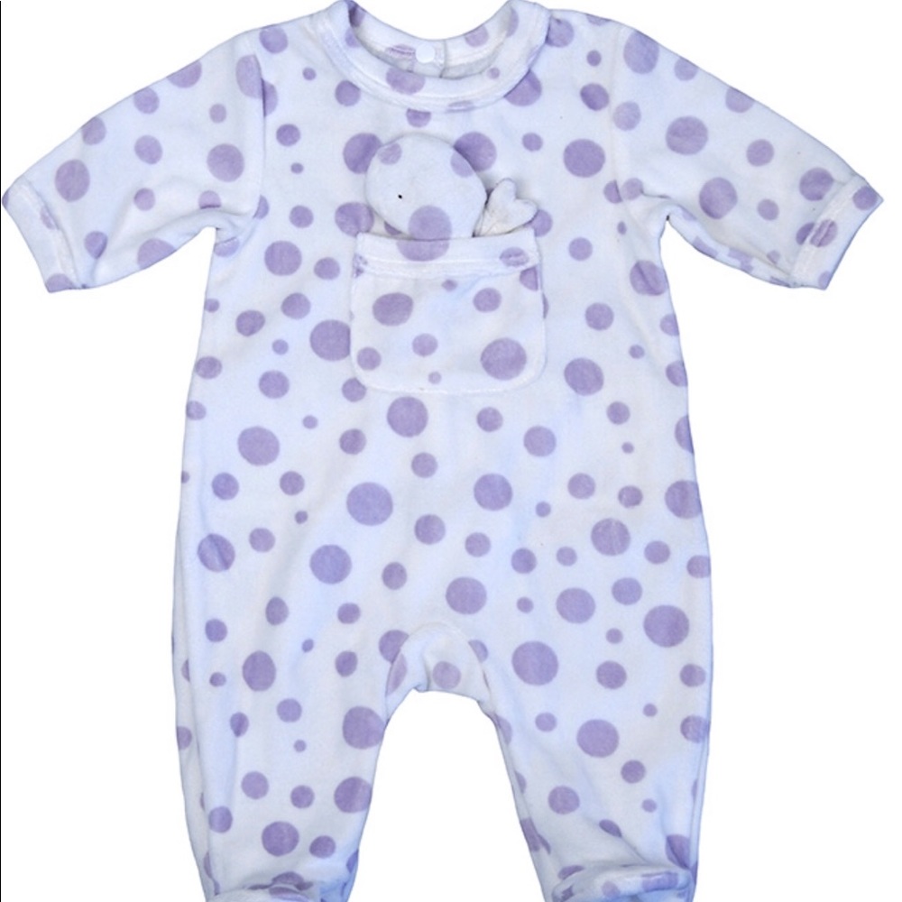Sweet Polka dotted “whale” onezie. High quality!